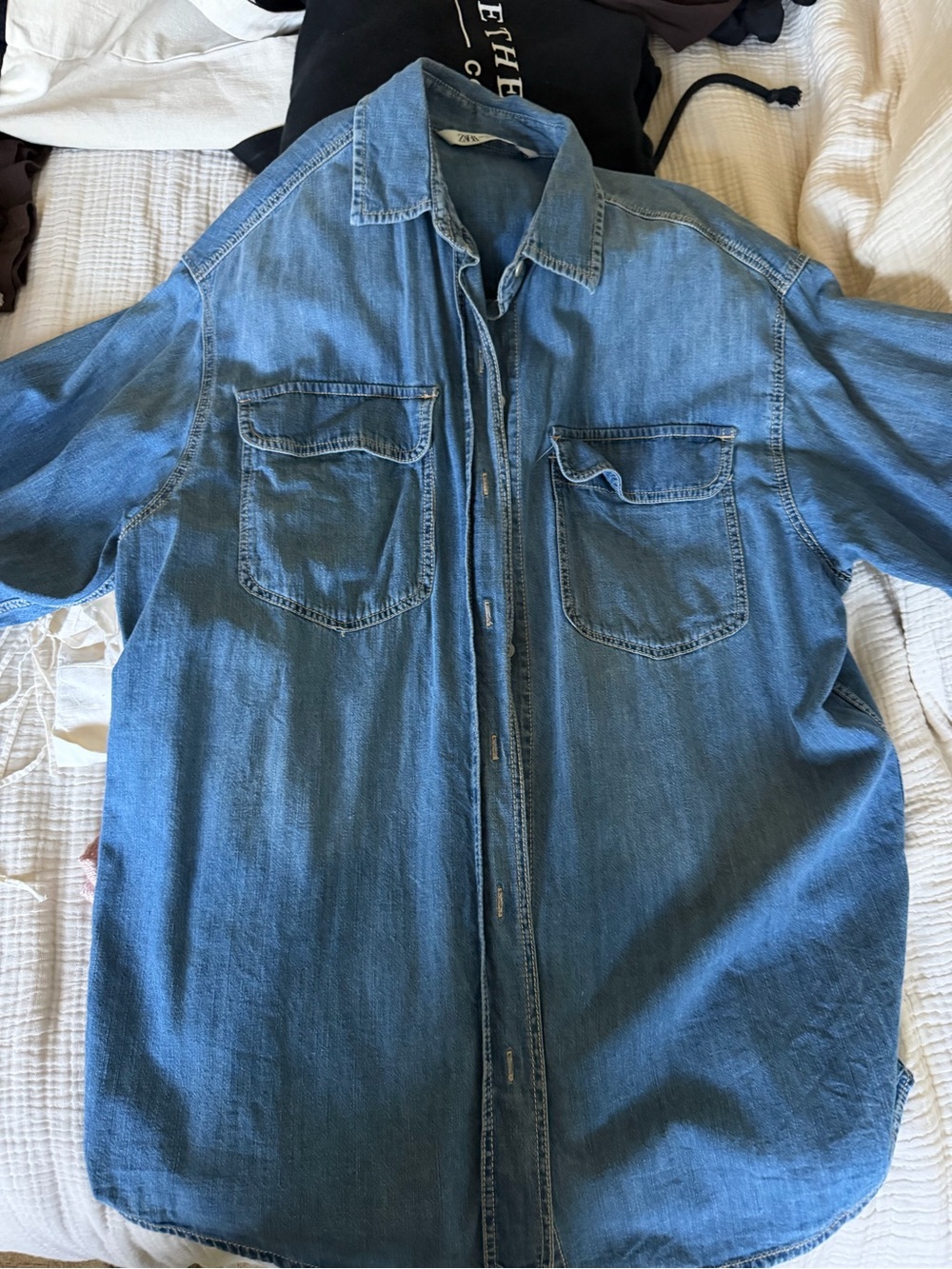 Zara Light Blue Denim Shirt Jacket